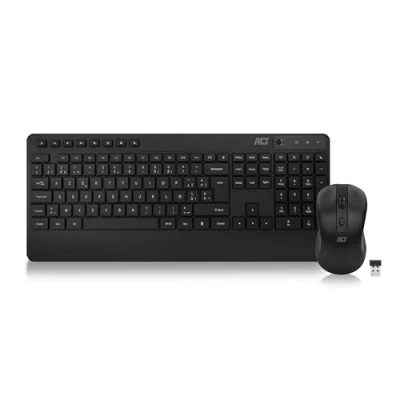Image de ACT Ensemble clavier et souris clic silencieux full size sans fil 2.4 GHz AZERTY noir boîte