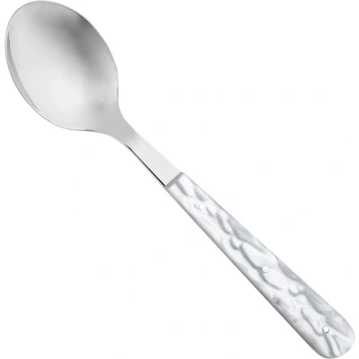 Afbeelding van RÖR Solingen RVS en Parelmoerkleurige Lepel 18.5 cm voor Elke Gelegenheid