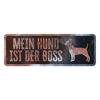 Afbeelding van D&amp;d Home Waakbord Hond Waarschuwingsbord Chihuahua Duits 40x13x0,3cm Meerkleurig 1st