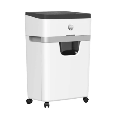 Afbeelding van HP OneShred 12MC Papierversnipperaar Shredder Beveiligingsniveau P 5 12 vel DIN A4 Micro Cut 25 Liter Kantoorgebruik Professioneel Wit