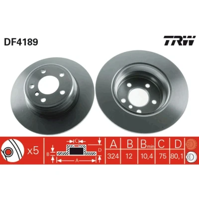 Afbeelding van Trw Remschijf DF4189