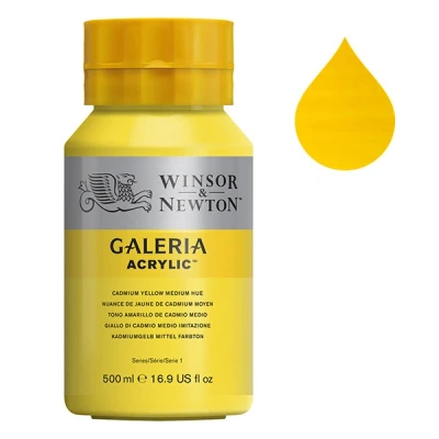 Image de Winsor &amp; Newton Galeria peinture acrylique (500 ml) 120 nuance de jaune cadmium moyen