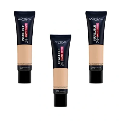 Afbeelding van L&#039;oreal 24h Infaillible Matte Cover Foundation 200 Golden Sand 30 ml