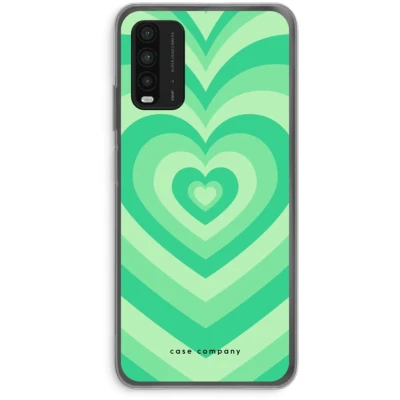 Afbeelding van Case Company® hoesje geschikt voor Xiaomi Redmi 9T Hart Groen Soft Cover Telefoonhoesje Bescherming aan alle Kanten en Schermrand
