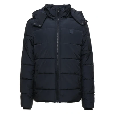 Afbeelding van Urban Classics Hooded Puffer Jacket Winterjas, Heren, Maat: Medium, Navy