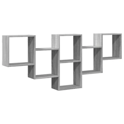 Afbeelding van Wandschap 159x18x66 cm bewerkt hout grijs sonoma eikenkleurig