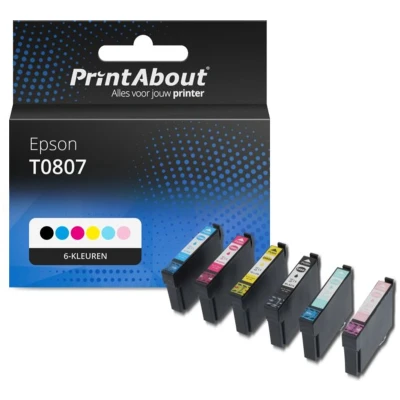 Afbeelding van Huismerk Epson T0807 Inktcartridge 6 kleuren Voordeelbundel