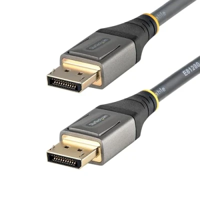 Image de StarTech.com 1ft/30cm DisplayPort 1.4 Cable, 8K 60Hz HDR10 Câble (M) verrouillé pour 30 cm support 8K60Hz (7680 x 4320), 4K120Hz (3840 2160), prise en charge de HDR1