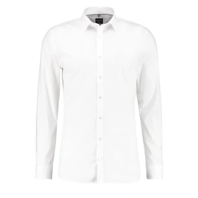 Afbeelding van OLYMP No&#039;6 six Skinny fit Overhemd Off White maat 39 Heren Overhemden Trouw No. 6 Effen met Pasvorm Katoen