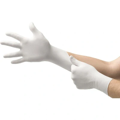 Afbeelding van Ansell VersaTouch 92 205 Nitril wegwerphandschoenen, poedervrije en latexvrije handschoenen, voedingshandschoenen, chemische mechanische wit, multifunctioneel, L