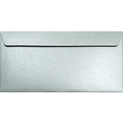 Afbeelding van Netuno 25 x zilveren enveloppen, parelmoer, lang, DL, 110 220 mm, 120 g, Majestic Moonlight Zilver, decoratieve envelop, elegant, voor bruiloft, verjaardag, doop, Kerstmis, uitnodigingen,
