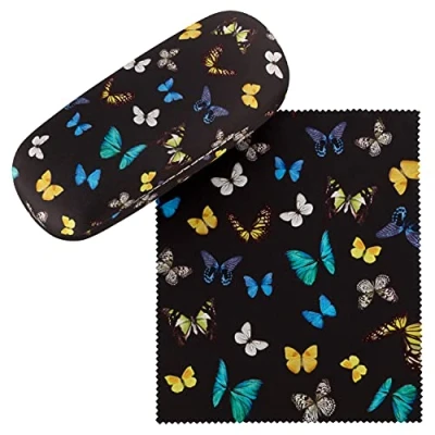 Afbeelding van von Lilienfeld Vlinder Dans Brillenkoker Stevig Doos Zonnebrillenkoker Butterfly Schoonmaakdoek, Veelkleurig, Eén Maat, Meerkleurig, Geïnspireerd door de natuur