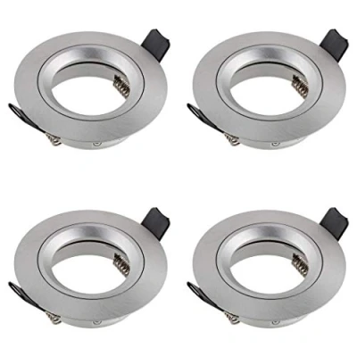 Afbeelding van SEBSON 4 x inbouwspot plafond incl. GU10 fitting montagegat Ø 65 mm, 80 24 geborsteld aluminium, led/halogeen
