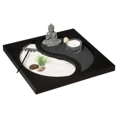 Afbeelding van Atmosphera Zen tuin hout zwart 23 5 x 7 cm
