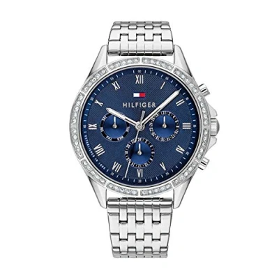 Afbeelding van Tommy Hilfiger Dames analoog quartz horloge met roestvrijstalen band 1782141, Blauw, armband