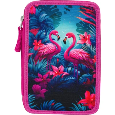 Afbeelding van Baagl Luxe Etui Pennenzak Flamingo 3 ritsen