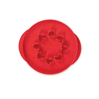 Afbeelding van Nordic Ware Uitsteekvorm met hekwerk en harten, rood