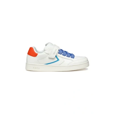 Afbeelding van Geox J Eclyper Boy A Sneakers voor jongens, Wit oranje.