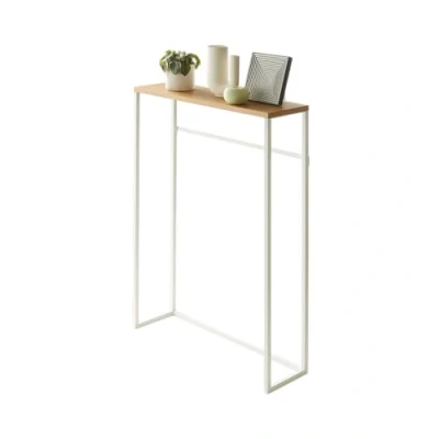 Image de Yamazaki Console d&#039;entrée en bois et métal Tower blanc