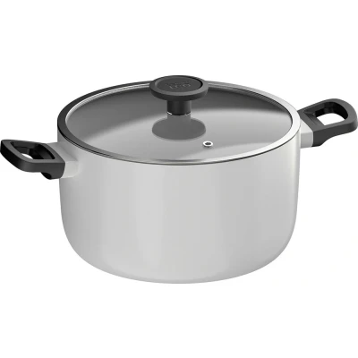 Afbeelding van LEO Kookpot antikleef met deksel Glints Spirit Ø 24x14cm Wit PFAS vrij
