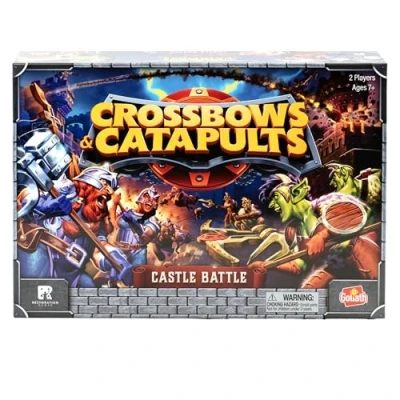 Afbeelding van Goliath Crossbows &amp; Catapults, strategisch gezelschapsspel voor kinderen vanaf 7 jaar, katapult vs kasteelslag, spel 2 spelers, gemiddelde duur van 20 tot 30 minuten