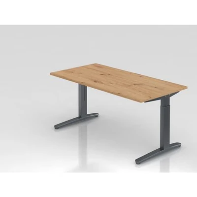 Afbeelding van XTRA XB 16 GG Bureau 160 x 80 Tafelhoogte I In hoogte verstelbaar Knoestige Eiken
