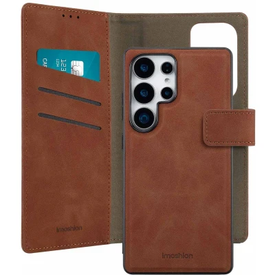 Afbeelding van imoshion Hoesje Geschikt voor Samsung Galaxy S25 Ultra Met Pasjeshouder Uitneembare 2 in 1 Luxe Bookcase Bruin
