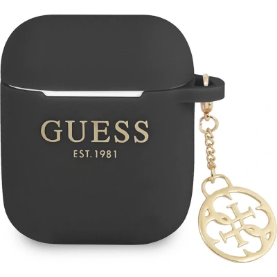 Afbeelding van Guess Charms Silicone Case voor Apple Airpods 1 &amp; 2 Zwart