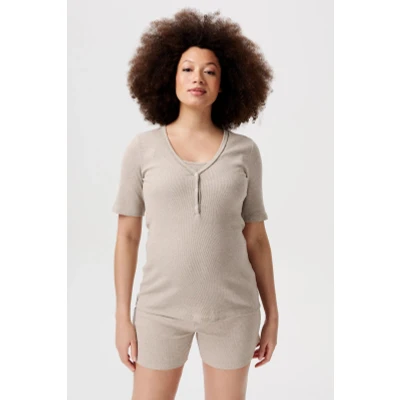 Afbeelding van Zwangerschapsbroek Shorts Jada Taupe Melange XS/S