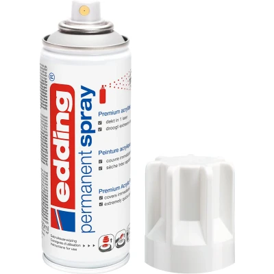 Afbeelding van Verfspuitbus edding 5200 permanent spray glossy verkeerswit