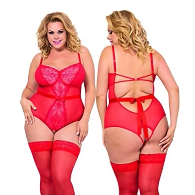 Afbeelding van SoftLine Amelia body rood open kruis (grote maten) XL