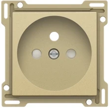 Afbeelding van Niko Pure alu gold, afwerking stopcontact met penaarde en kinderveiligheid, inbouwdiepte 28,5 mm