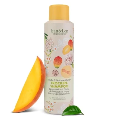 Afbeelding van Jean &amp; Len Droge shampoo, fris en zacht, zonder vettige wortel, geen witte resten, fruitige geur van mango, voor alle haartypes, parabenen siliconen, veganistisch, 200 ml