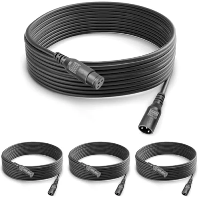 Afbeelding van (4 stuks) 5 m / 16,4 voet DMX signaalverbindingskabel met Cannon XLR mannelijke en vrouwelijke stekkers voor alle mobiele led koplampen by Light