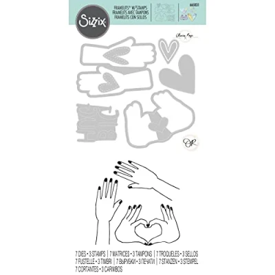 Afbeelding van Sizzix Framelits Die Set 7PK w/Stamps Big Hugs 665831 Olivia Rose (01 22)
