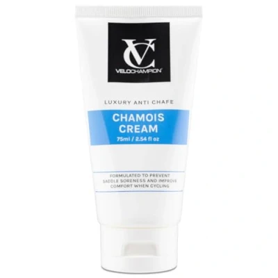 Afbeelding van VéloChampion Luxe zeemcrème, anti wrijving, vochtinbrengende crème, vermindert wrijving en ongemak (mentholvrij, 150 ml) 75 ml,