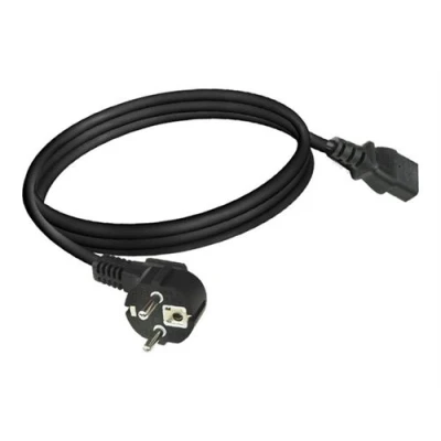 Image de ACT Câble d&#039;alimentation CEE 7/7 (M) incliné pour IEC 60320 C13 droit CA 250 V 6 A 2 m noir