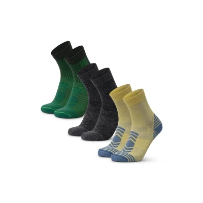 Afbeelding van Danish Endurance 3 PACK Sportsokken Multicolor green grey yellow, Maat: 35 38, yellow