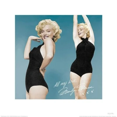 Afbeelding van Kunstdruk Marilyn Monroe All My Love 40x40cm