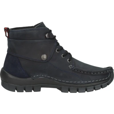 Afbeelding van Wolky Hoge veterschoenen Jump blauw nubuck