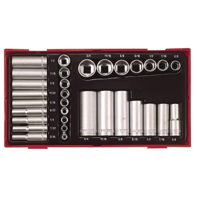 Afbeelding van TTAF32 Doppenset Tc tray 32dlg. AF 1/4+3/8 kort lang