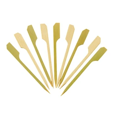 Afbeelding van [100 unités 9 cm] brochettes en bois de bambou pour cocktails, grillades, apéritifs, fruits et sandwichs