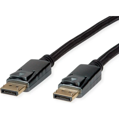 Afbeelding van ROLINE DisplayPort Kabel, DP v1.4, M/M, zwart / zilver, 2 m