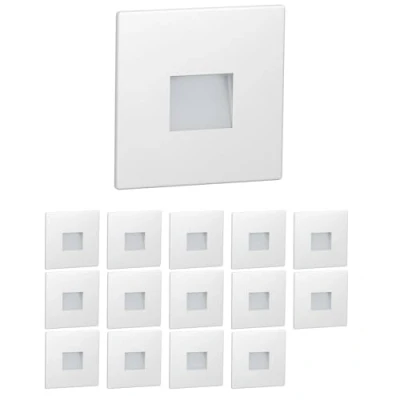 Afbeelding van ledscom.de LED trapverlichting / FOW voor binnen en buiten downlight, vierkant, 85 x mm, warm wit, 15 stuks