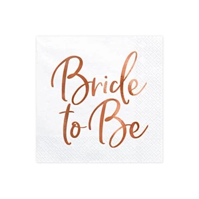 Afbeelding van PARTYDECO 20 Bride to be roségouden servetten 33 x cm