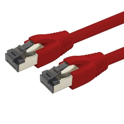Afbeelding van 1aTTack.de Cat 8 netwerkkabel rood 0,25 m 1 x Cat.8 LAN 2000 MHz 40Gbit s 40GBase T Poe+ LSZH ethernet patchkabel
