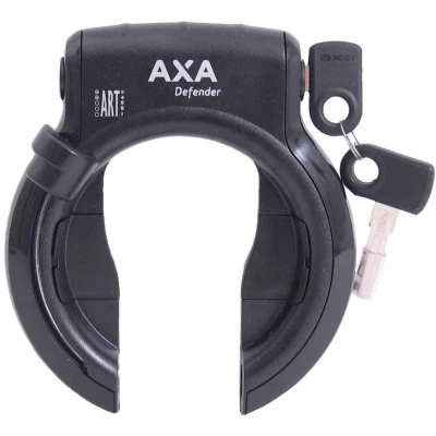 Afbeelding van Axa Ringslot Defender met 2 tube cilinder glanzend zwart (werkplaatsverpakking)