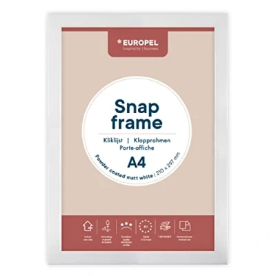 Afbeelding van Kliklijst Europel A4 25mm mat wit