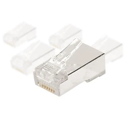 Image de Connecteur rj 45 cat6a stp pour cable monobrin (lot de 5)