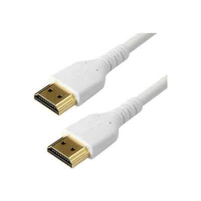 Image de StarTech.com câble HDMI de haute vitesse avec Ethernet 1 m 4K 60 Hz Premium Renforcé et durable blanc High speed mâle pour P/N: TB3DKM2HDL